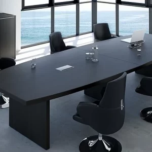 שולחן ישיבות רגלי עץ שחור